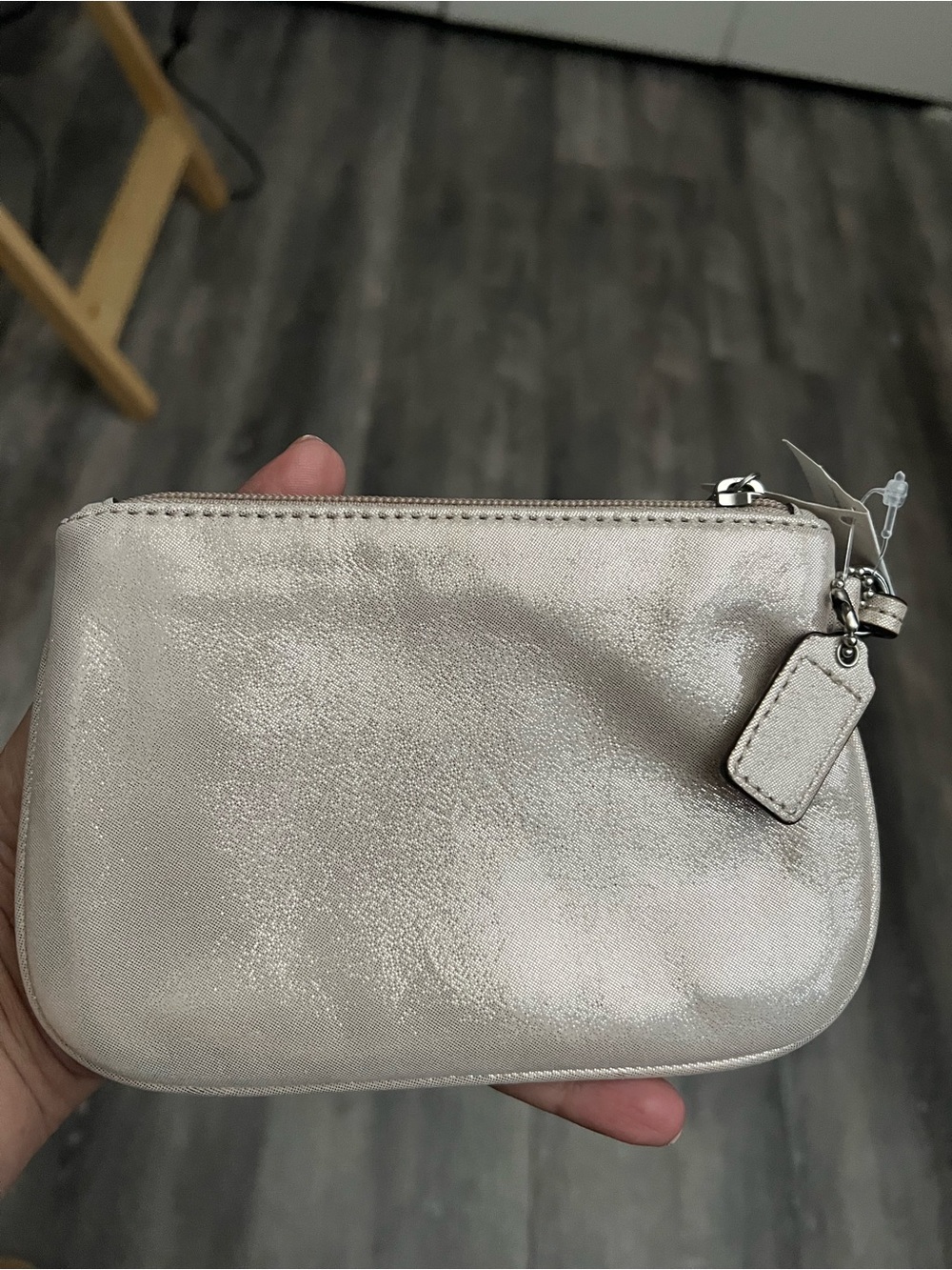 Y2k NWT Coach Poppy Metallic Champagne Wristlet Pouch - Picture 8 of 11